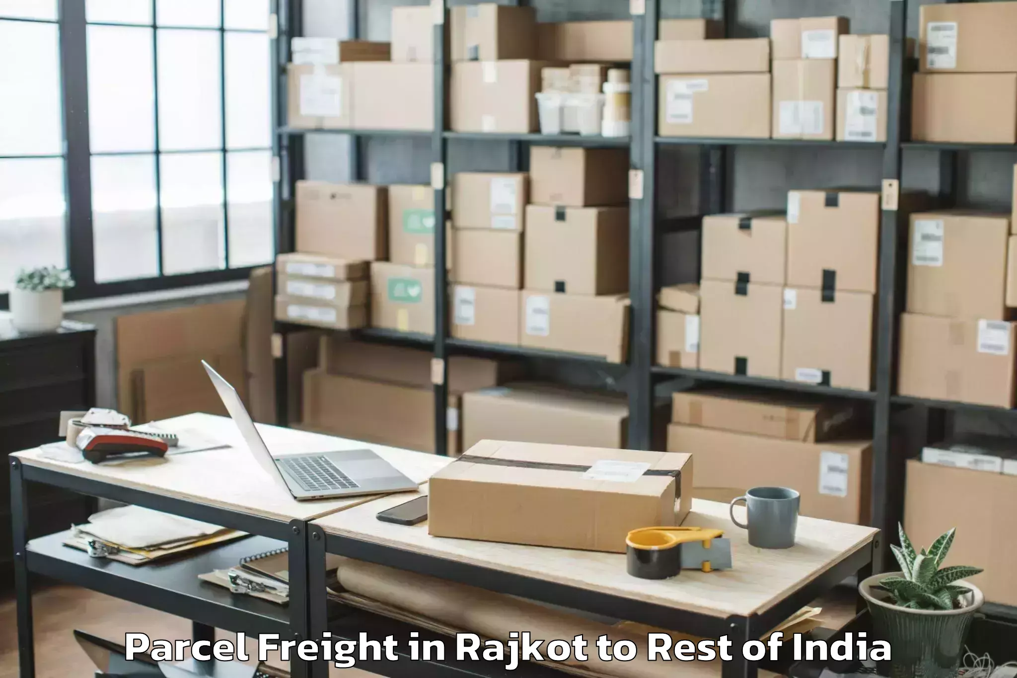 Leading Rajkot to Pulwama Parcel Freight Provider